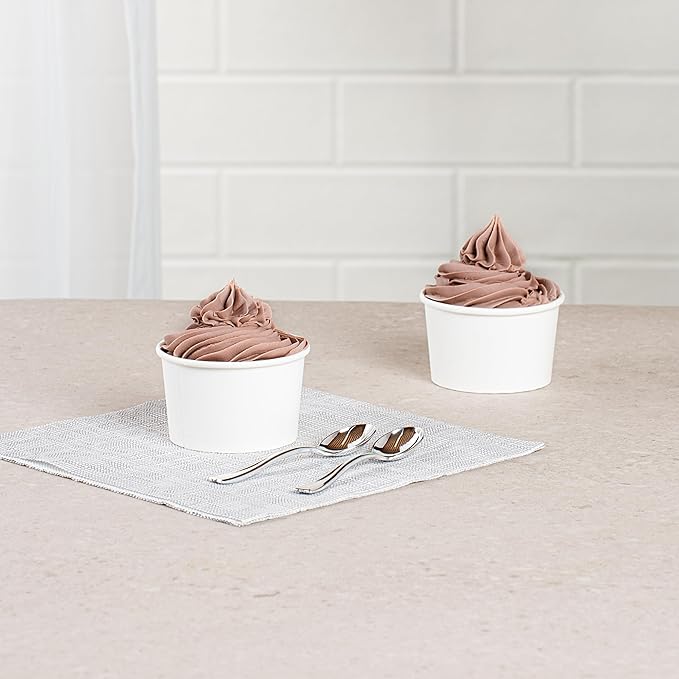 Restaurantware White 3 Count To Go Cup Disposable 3 x 3 x 1.8 Inches Paper Mini Cup Grease-Resistant Cup Recyclable Durable Design