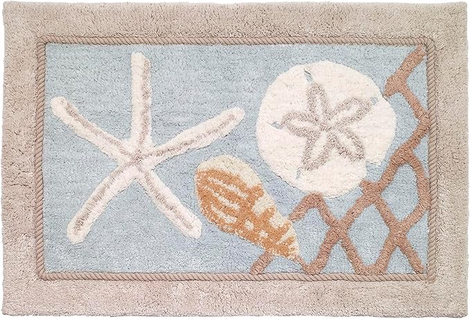 Avanti Linens - Bathroom Rug, Soft & Absorbent Bath Mat, Beach Inspired Bathroom Accessories (Seaglass Collection, 20" x 30")