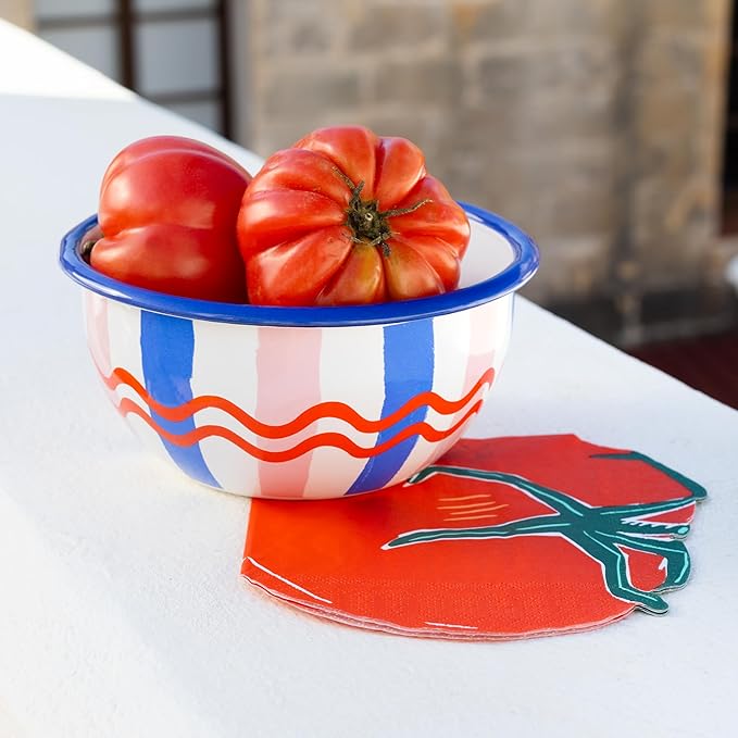Talking Tables 20 x Tomato Shaped Napkins Disposable Paper Serviettes for Picnics & Al Fresco Summer Dining Eco-Friendly & Recyclable for BBQs Picnics Parties, Sustainable, Plastic-Free 3ply 33cm