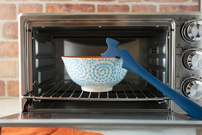 Fox Run Reinforced Silicone Oven and Toaster Oven Rack Puller and Pusher, Navy, 10"