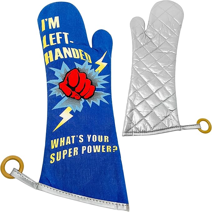 Lefty’s Left Handed Oven Mitt Glove - Heat Resistant Fabric - Soft Cotton Lining - 18” Long - Great for BBQ, Cooking, Kitchen, Grill - Gifts for Left-Handed People, Lefty, Adults, Women and Men