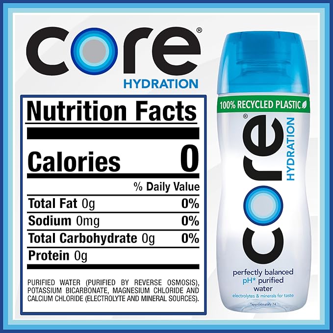 Core Hydration Perfectly Balanced Water, .5 L bottles, 24 Count (4 Packs of 6)