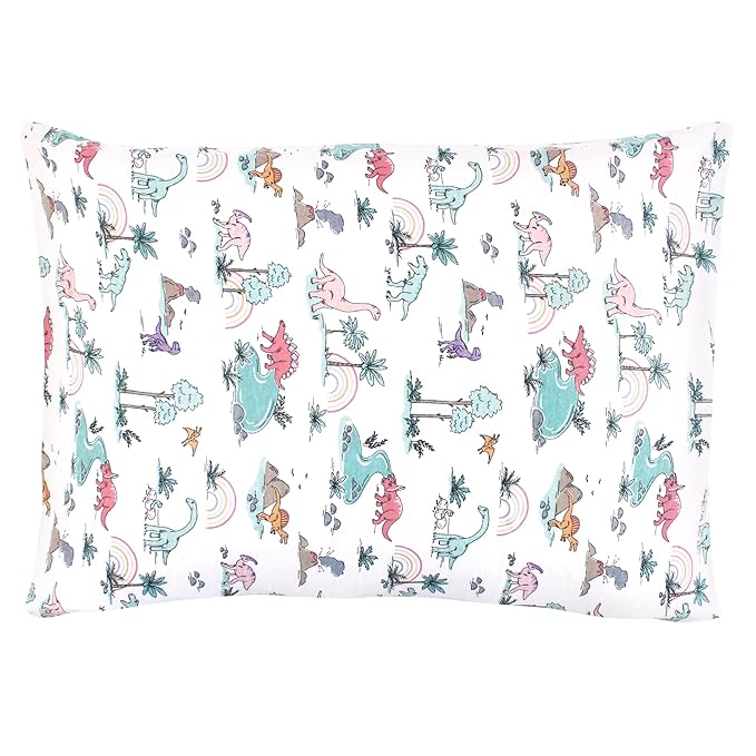 Hudson Baby Unisex Baby Cotton Toddler Pillow Case, Pink Dinosaur Adventures, One Size
