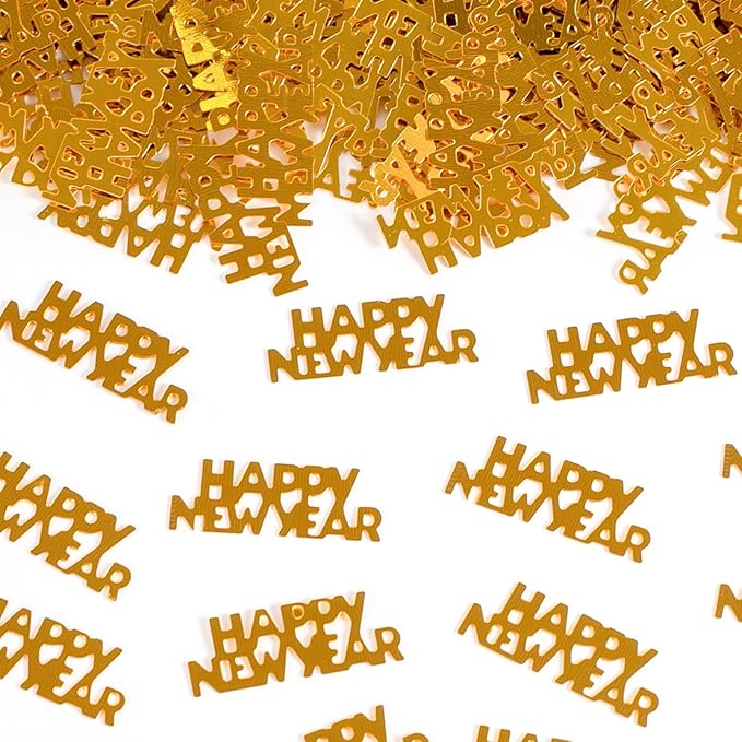 500 Pcs New Year Confetti, Gold 2026 Table Shiny Confetti Glitter for Happy New Year Decorations 2026 New Years Eve Table Decorations