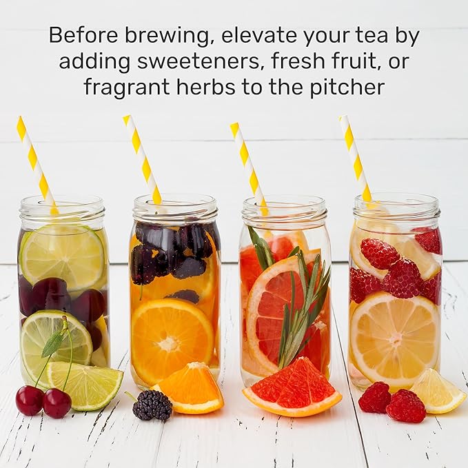 Homecraft Iced Tea Maker & Cold Brew Coffee Machine – 2 Quart Double Insulated Pitcher, Steeping Basket, – Makes Fuit Infused Teas & Iced Lattes – Black