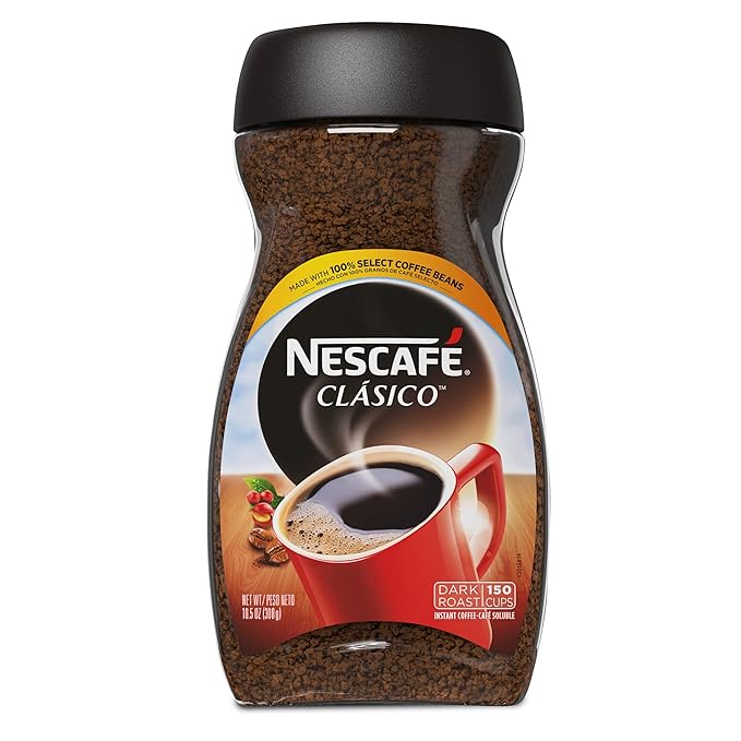Nescafe Dark Roast Instant Coffee | Clasico | 10.5 oz Jar | Pack of 2