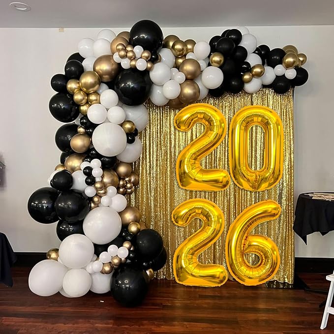 Gold 2026 Balloons - 40 inch Number Balloon - Graduation Balloons for Class of 2026 Decorations - Congrats Grad Balloons for Graduation Decorations 2026 - Grad Party Decor Supplies