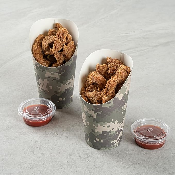 Restaurantware Paper Food Container 100 Count 16 Ounces Sturdy Portable Food Cup Greaseproof Paper Cup Disposable Snack Container Green