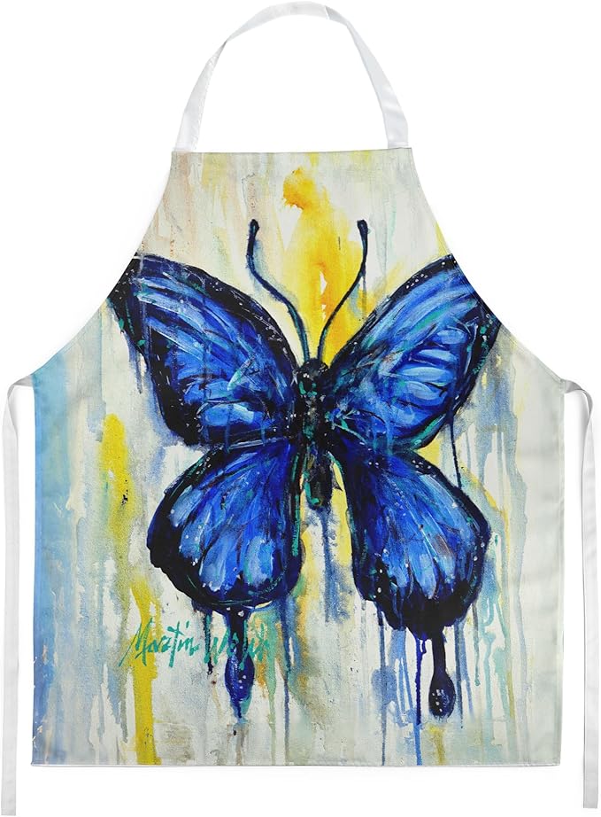 Caroline's Treasures Flutter Butterfly Apron Cooking Kitchen Server Baking Crafts Gardening for Adult Women Men, Unisex, Large, Multicolor