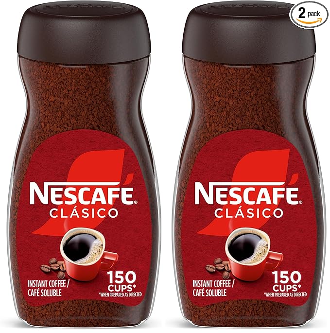 Nescafe Dark Roast Instant Coffee | Clasico | 10.5 oz Jar | Pack of 2