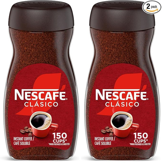 Nescafe Dark Roast Instant Coffee | Clasico | 10.5 oz Jar | Pack of 2