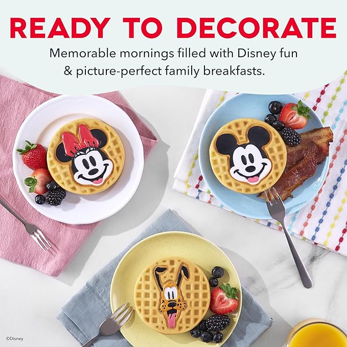 Disney | Dash MultiMaker® Mini Maker System - Electric Waffle Maker & Swappable Plates - 1 MultiMaker®, 4 Plates, Mickey Mouse & Friends Design, Aluminum