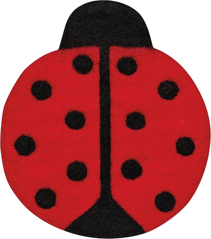 Jubilee Ladybugs Felt Wool Trivet 7 x 8in