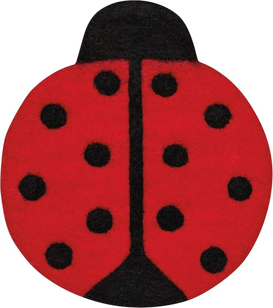 Jubilee Ladybugs Felt Wool Trivet 7 x 8in