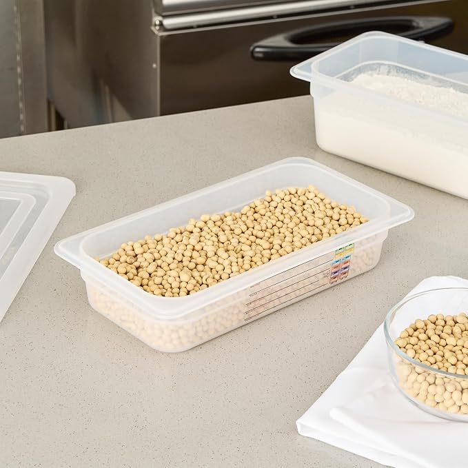 Restaurantware Food Storage Container 10 Pack of 12.7 x 6.8 x 2.5 Inches Plastic Stackable Storage Box White Reusable Label Container Dishwasher Safe For Restaurants And Kitchens