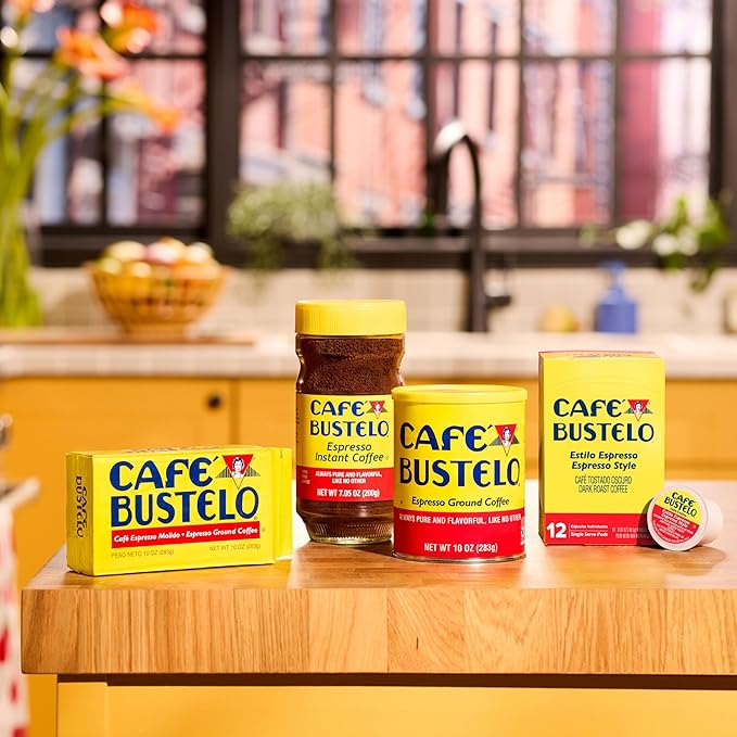 Café Bustelo Espresso Style Dark Roast, Single Serve Coffee Pods, 10 Count (Pack of 6)