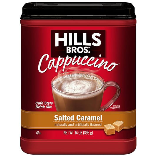 Hills Bros. Cappuccino Mix – Rich, Frothy Coffeehouse-Tasting Instant Drink Mix – Quick and Easy Preparation – Perfect for Hot & Iced Drinks & Creaming Coffee – Rich Variety Pack, 1 Pack of 14oz