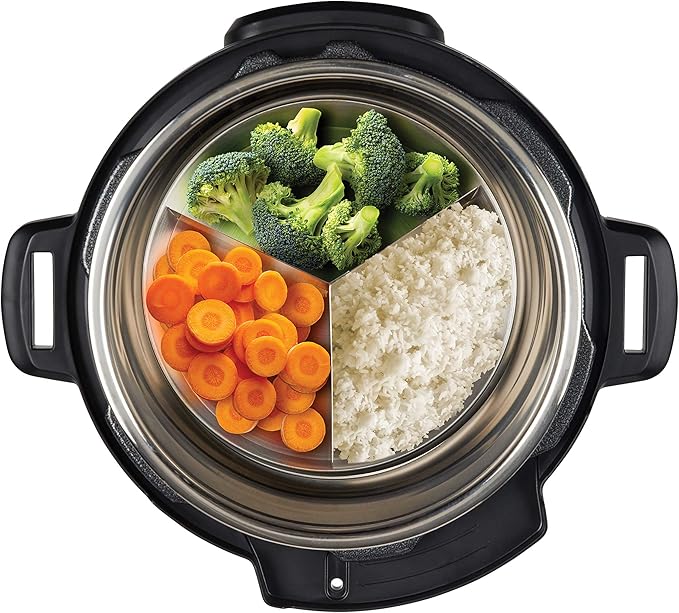 Instant Pot Official Round Nonstick Cook/Bake Pan with Lid & Removable Divider, Multi-Purpose, Heavy-Duty, Dishwasher Safe, Oven Safe, 7", 32 oz, Red, Compatible with 6-Quart and 8-Quart Cookers