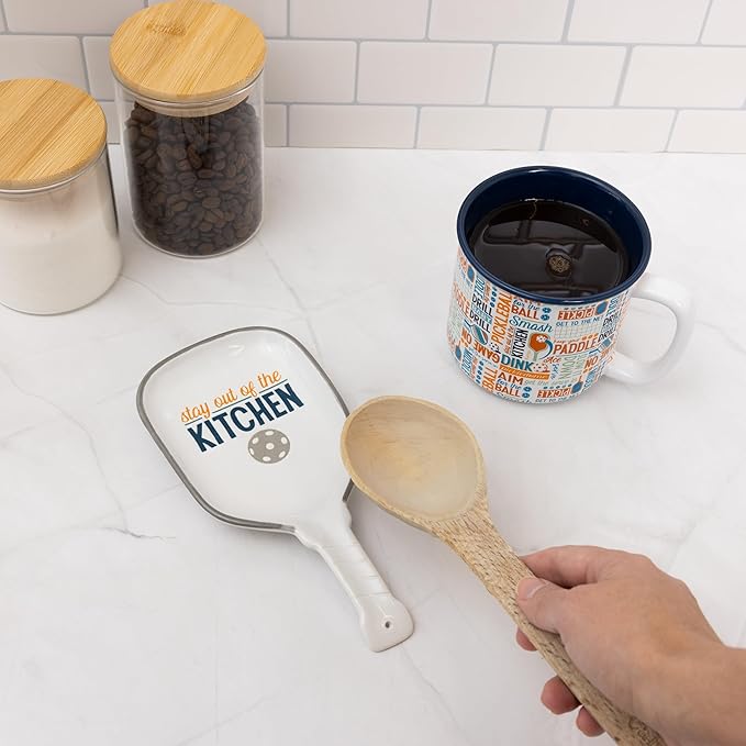 Pavilion Gift Company - 8" Stay Out Of The Kitchen - Pickleball Active Sports Lover Cooking Baking Kitchenware