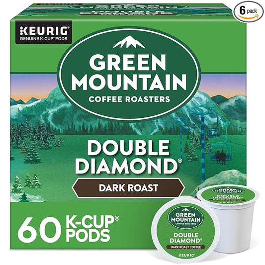 Green Mountain Coffee Roasters Double Diamond Keurig Single-Serve K-Cup pods, Dark Roast Coffee, 60 Count (6 Packs of 10)
