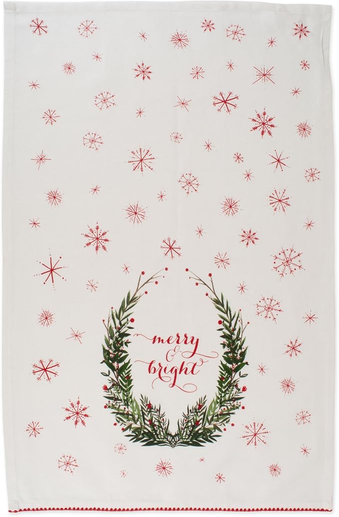 DII Christmas Kitchen Towel Set, Floral Tea Towels for Baking, Cleaning, Entertainment & Cooking, 18x28, Noel, 2 Piece
