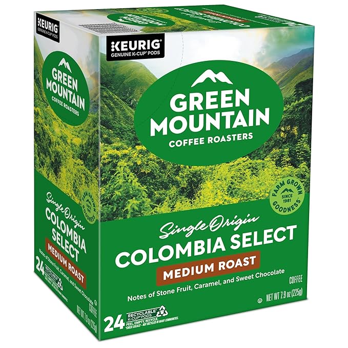Green Mountain Coffee Roasters Colombia Select, Single-Serve Keurig K-Cup Pods, Medium Roast Coffee Pods, 96 Count