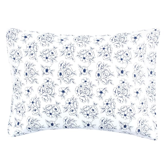 Hudson Baby Unisex Baby Cotton Toddler Pillow Case, Blue Toile, One Size
