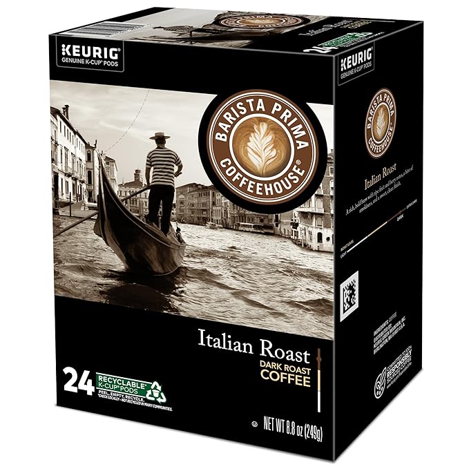 Barista Prima Coffeehouse, Italian Roast Keurig Single Serve K-Cup Pods, 96 Count