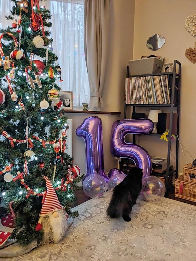 Balloon Number Purple 27, Large Happy 27 Birthday Decoration for Men & Women 2 7 27 72, Foil Number Balloons for Wedding Graduation Celebration Anniversary Supplies