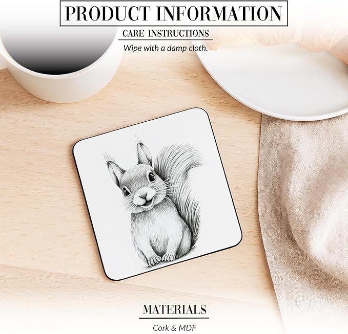 Squirrel 4.25" Coaster