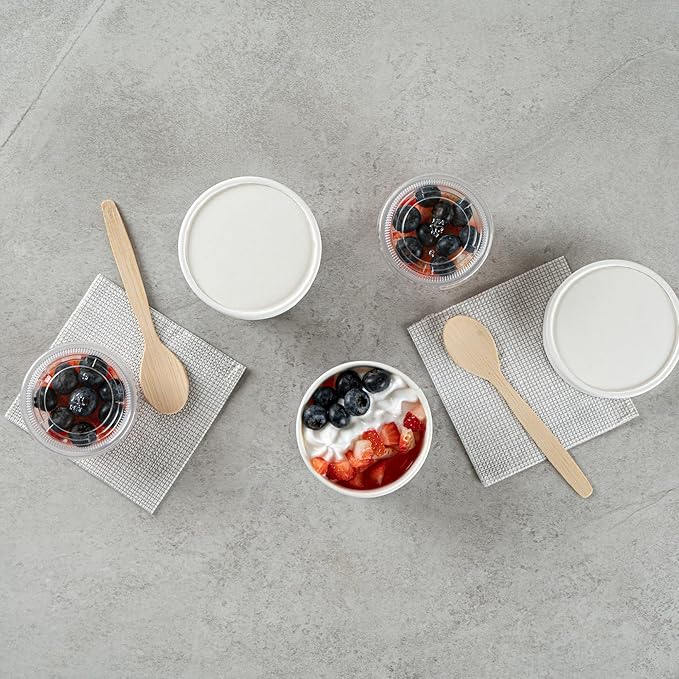 Restaurantware Blue 200 Count To Go Cup Disposable 3 x 3 x 1.8 Inches Paper Mini Cup Grease-Resistant Cup Recyclable Durable Design, Lids Sold Separately