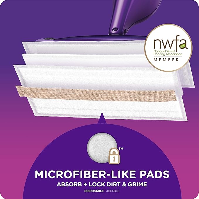 Swiffer WetJet Mops for Floor Cleaning, Hardwood Floor Cleaner Spray Mop Pad Refill, 20 Count (Pack of 4)