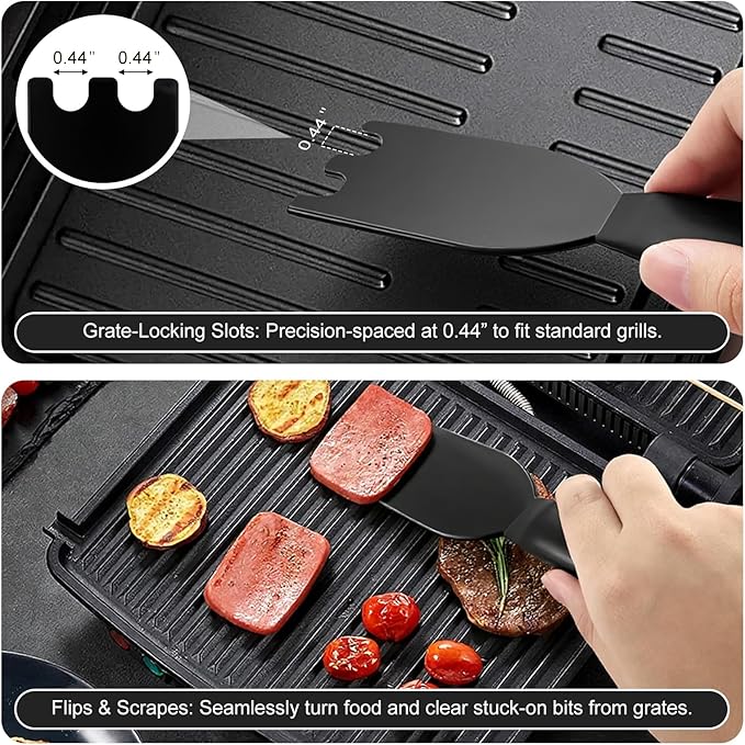 2-Pack Cleaning Sponge 12207 and 1-Pack Grill Scraper for George Foreman Grill, Kitchen Sponges and Scraper Compatible with Most Other Indoor & Outdoor Grills with Grooves and Sandwich Makers