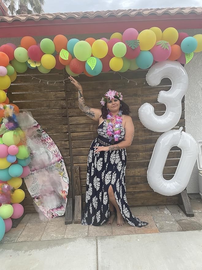 Balloon Numbers 40 Inch Big 0 White Balloon Numbers for Birthday Decoration, 0 Baloon for 10 20 30 40 100 2025 Graduation Decor Wedding Anniversaries Party