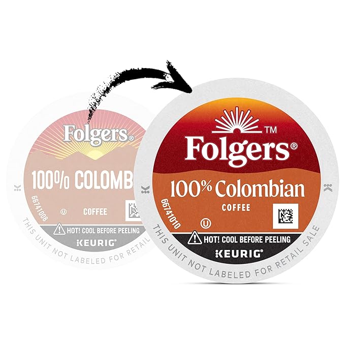 Folgers 100% Colombian Medium Roast Coffee, 12 Keurig K-Cup Pods (Pack of 2)