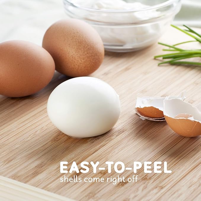 Elite Gourmet EGC700P# Rapid Egg Cooker, 7 Easy-To-Peel, Hard, Medium, Soft Boiled Eggs, Poacher, Omelet Maker, Auto Shut-Off, Alarm, 16-Recipe Booklet, BPA-Free, Eggplant