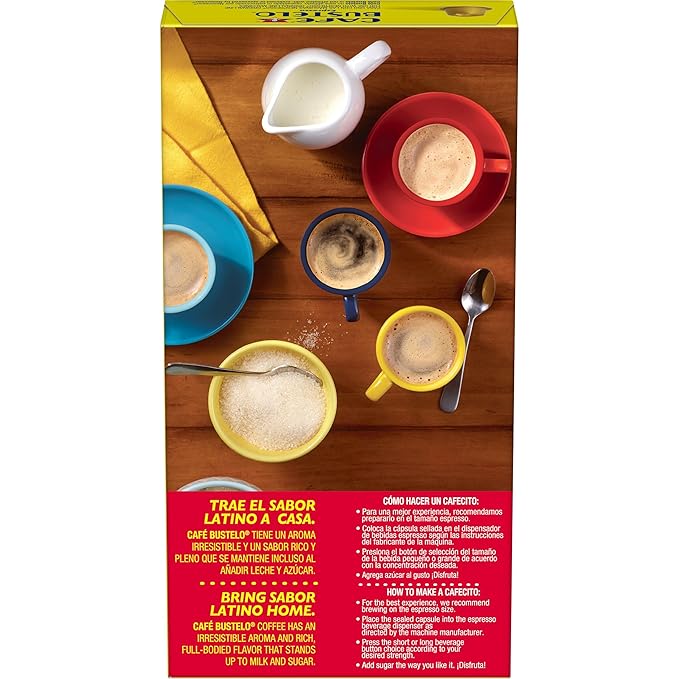 Café Bustelo Aluminum Espresso Capsules, Dark Roast Coffee, Nespresso Original Line Compatible, Intensity 11, 10 Count (Pack of 8)