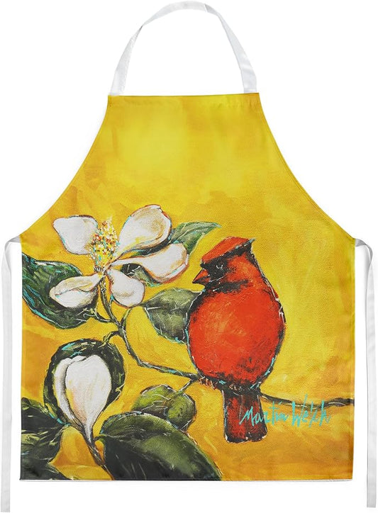 Caroline's Treasures Cardinal Ochre Apron Cooking Kitchen Server Baking Crafts Gardening for Adult Women Men, Unisex, Large, Multicolor