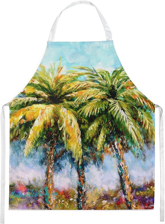 Caroline's Treasures Summer Breezes Palm Tree Apron Cooking Kitchen Server Baking Crafts Gardening for Adult Women Men, Unisex, Large, Multicolor