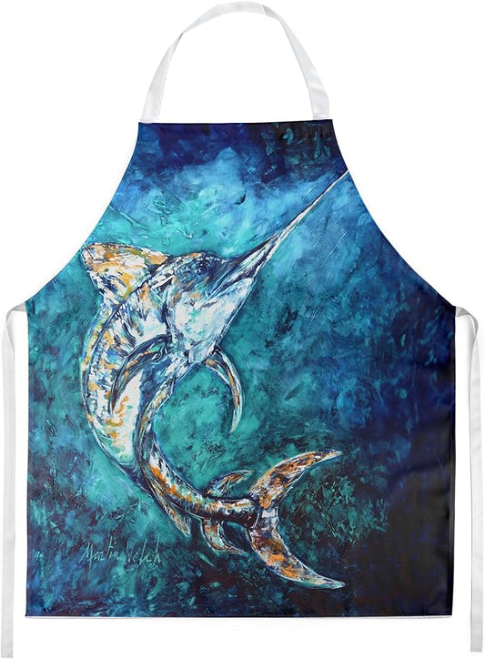 Caroline's Treasures American Marlin Apron Cooking Kitchen Server Baking Crafts Gardening for Adult Women Men, Unisex, Large, Multicolor