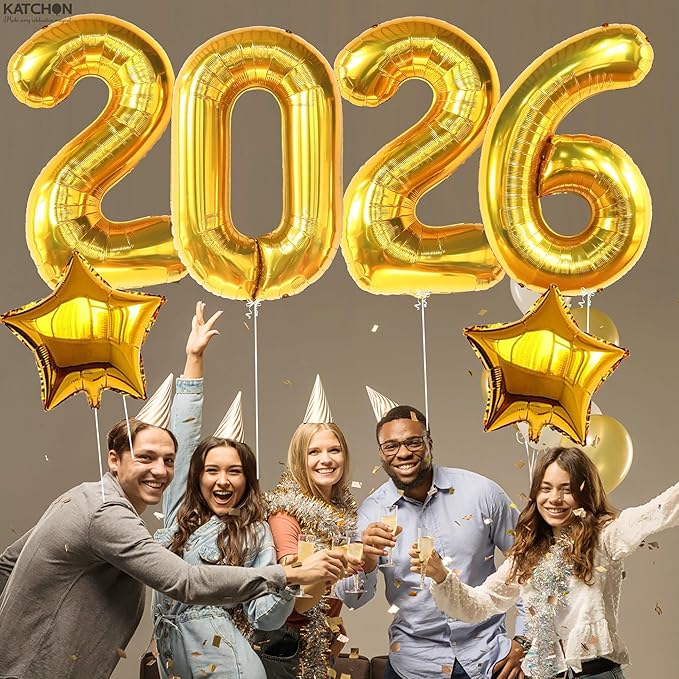 Katchon, Giant Gold 2026 Number Balloons - 40 Inch | Graduation Balloons 2026 Balloon Numbers | Gold Balloon for Graduation Decorations 2026 Grad Party Decorations 2026 Graduation Decor