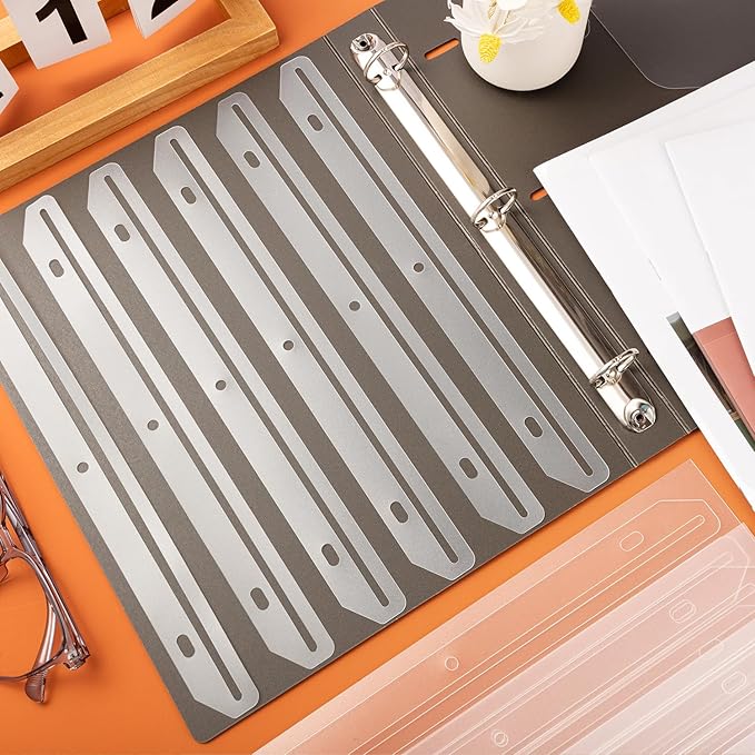 60 Pcs Magazine Holders 3 Hole Punched Plastic Binder Accessories 3 Ring Binder Magazine Collection Storage for Magazines File Book Organizer (Translucent White)