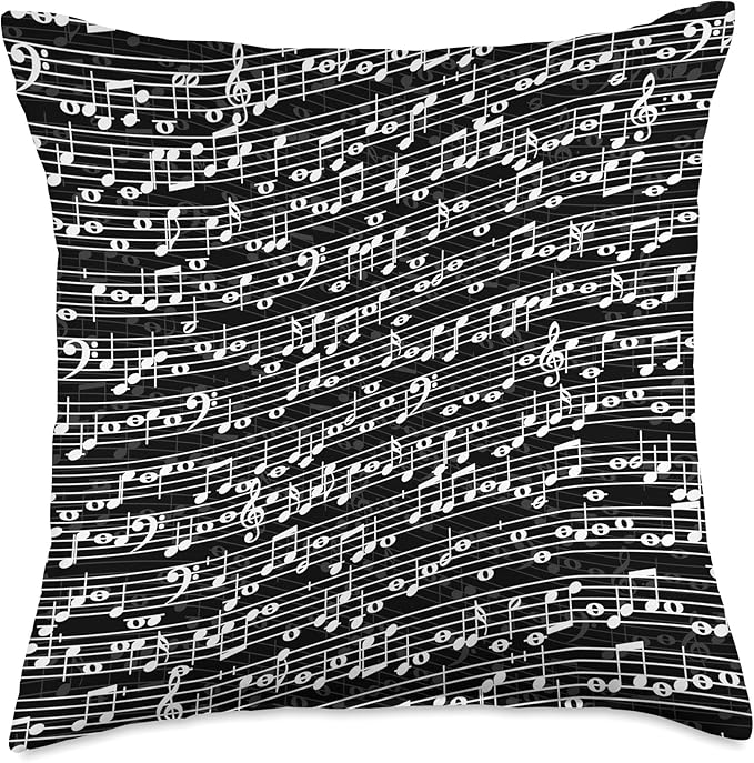 Musician Sheet Music Lovers Musical Notes Pattern Throw Pillow
