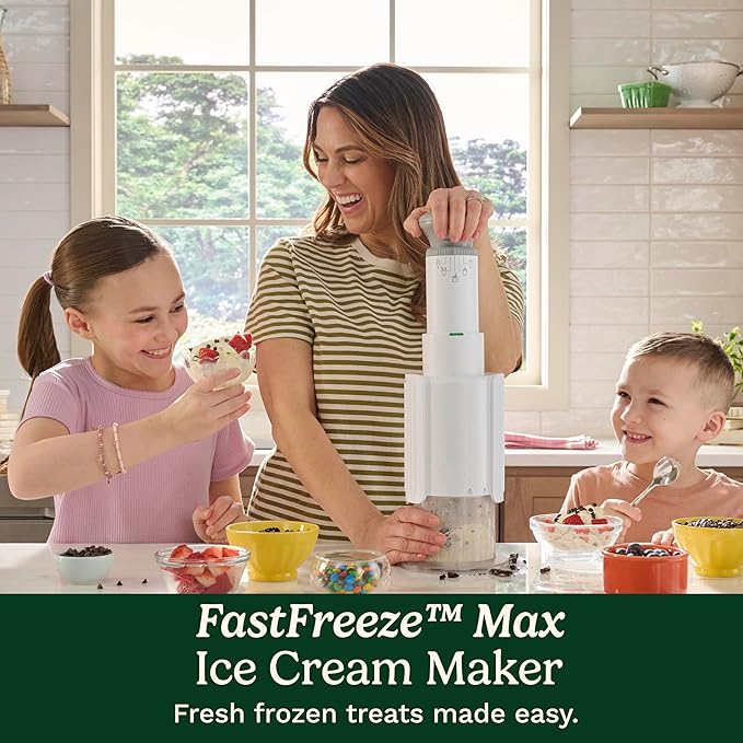 Cuisinart Ice Cream Maker – Cuisinart Fast Freeze MAX 5-in-1 Ice Cream, Milkshakes, Slushies, Sorbets and Mix-Ins, Freeze Wand, Two Large 1-Pint Mixing Cups with Lids, Easy to Clean, ICE-FD50