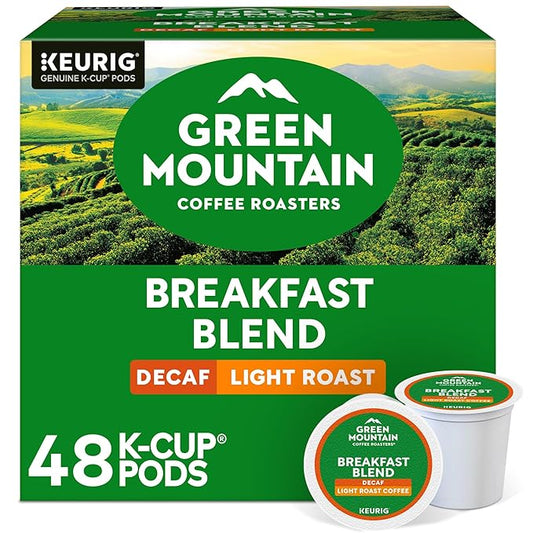 Green Mountain Coffee Roasters Decaf Breakfast Blend, K-Cup Portion Pack for Keurig K-Cup Brewers (Pack of 48)
