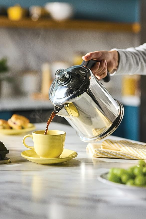 Farberware Classic Yosemite Stainless Steel Stovetop Coffee Percolator - 8 Cup, Silver
