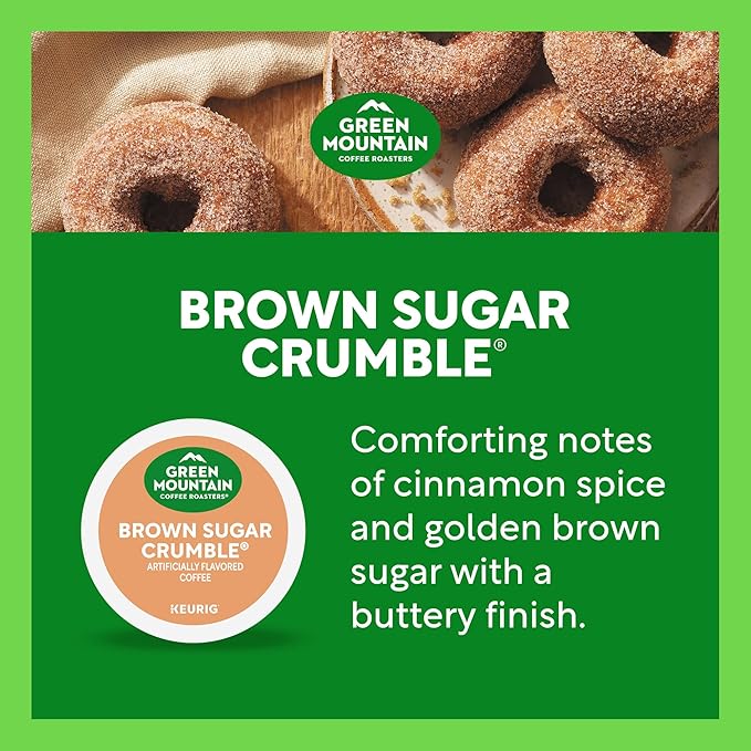 Green Mountain Coffee Roasters Brown Sugar Crumble Keurig Single-Serve K-Cup pods, Medium Roast Coffee, 60 Count (6 Packs of 10)