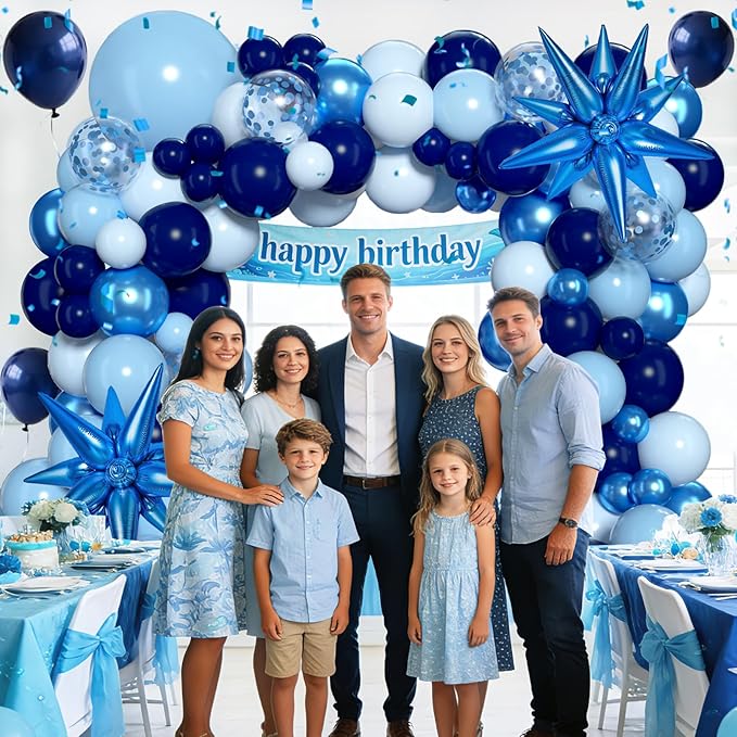 KARLURE Blue Balloons Arch Kit, Different Shades Navy Blue Balloons for Blue Graduation Decorations 2026 Grad Class World Cup Baby Shower Boy Men Birthday Party Bridal Shower Wedding Decorations