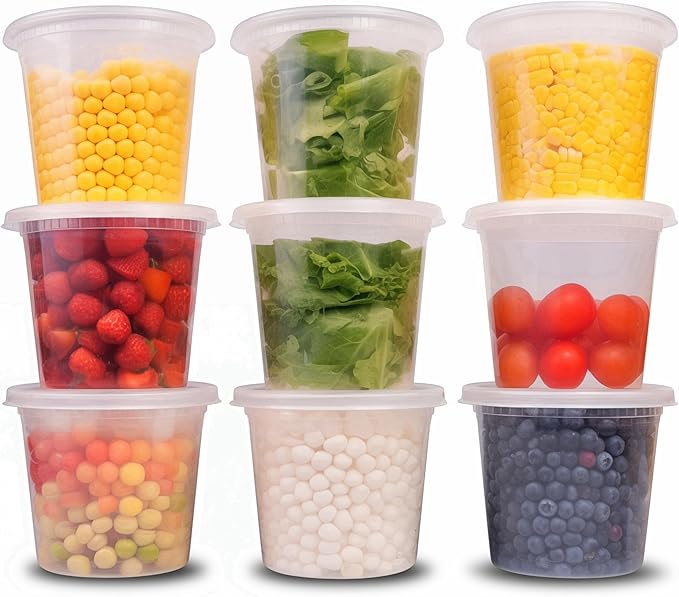 TashiBox 24 oz-30 Sets Plastic Deli Disposable Food Storage Containers With Airtight Lids,Slime, Soup, Meal Prep Containers | BPA Free | Stackable | Leakproof | Microwave/Dishwasher/Freezer Safe