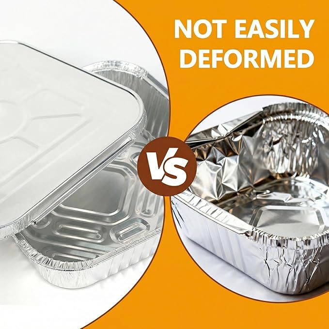 8x8 Thickened Aluminum Foil Pans, 35Pack Disposable Aluminum Pans with Lids for Roasting, Baking, Cooking, Food Prep, Chafing, Steam Table, Oven, Cake, and Party Catering.